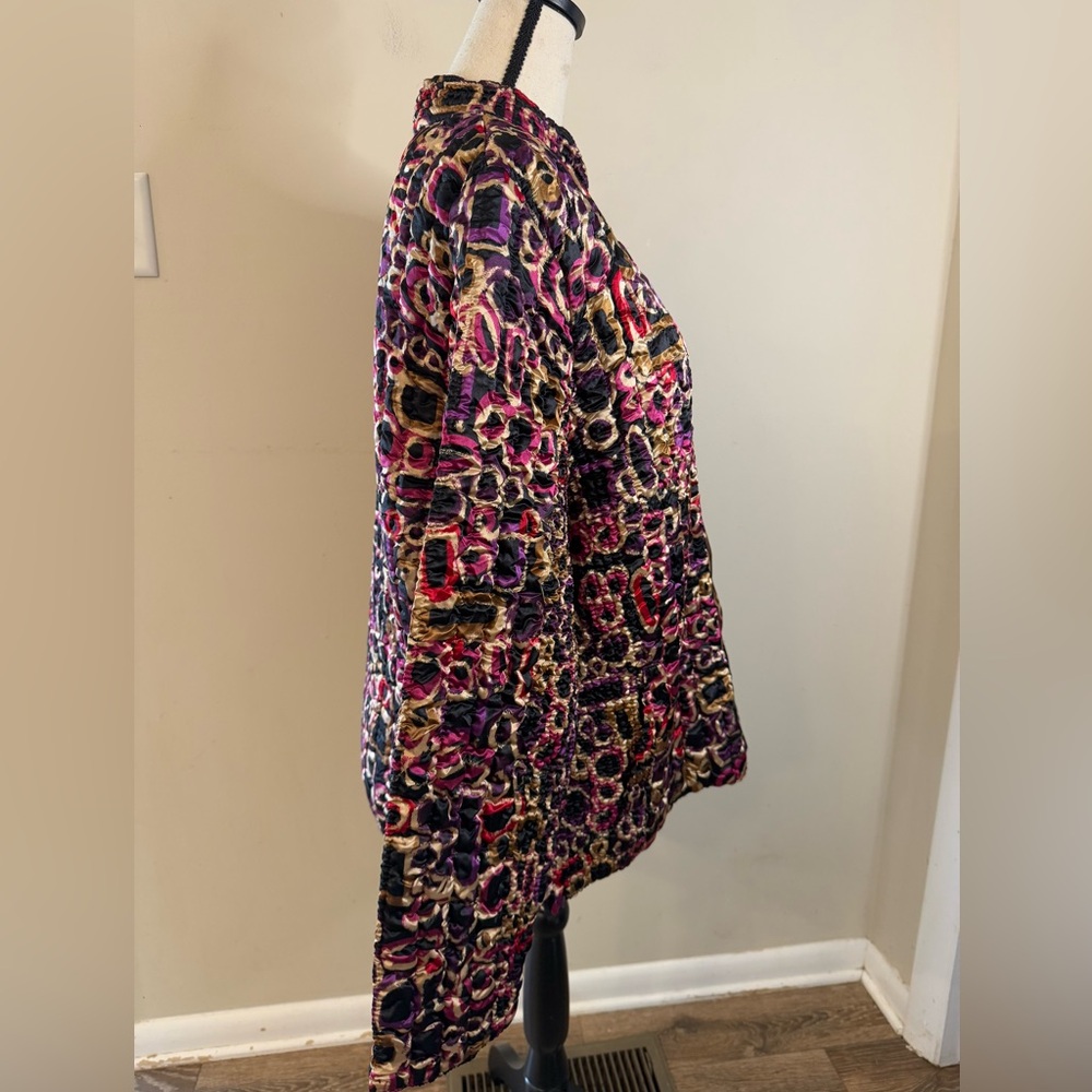 Ruby Rd. Crinkle texture multicolored zip up jack… - image 3